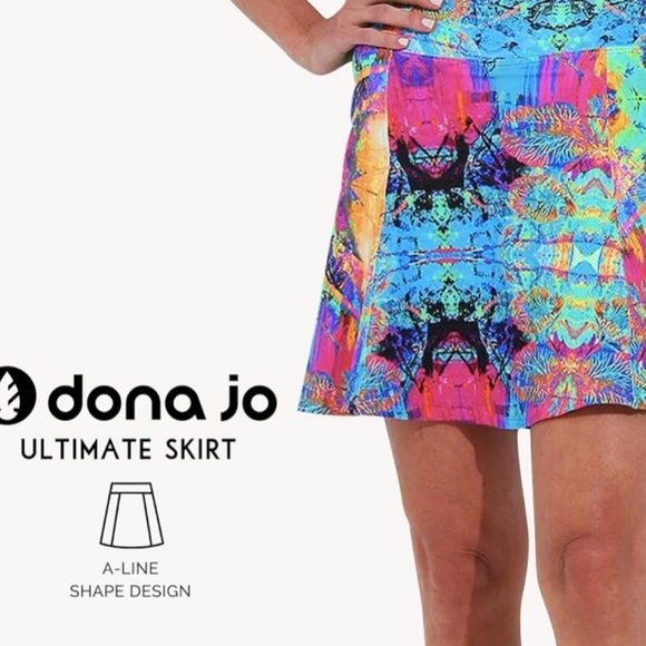 Donna Jo Ultimate A-Line Activeware Blue Multi Dri Fit Skort Size Medium - Picture 5 of 14